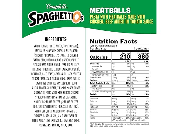 12pk SpaghettiOs Canned Pasta with Meatballs