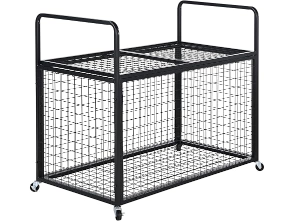 Rolling Sports Ball Storage Cart, Lockable