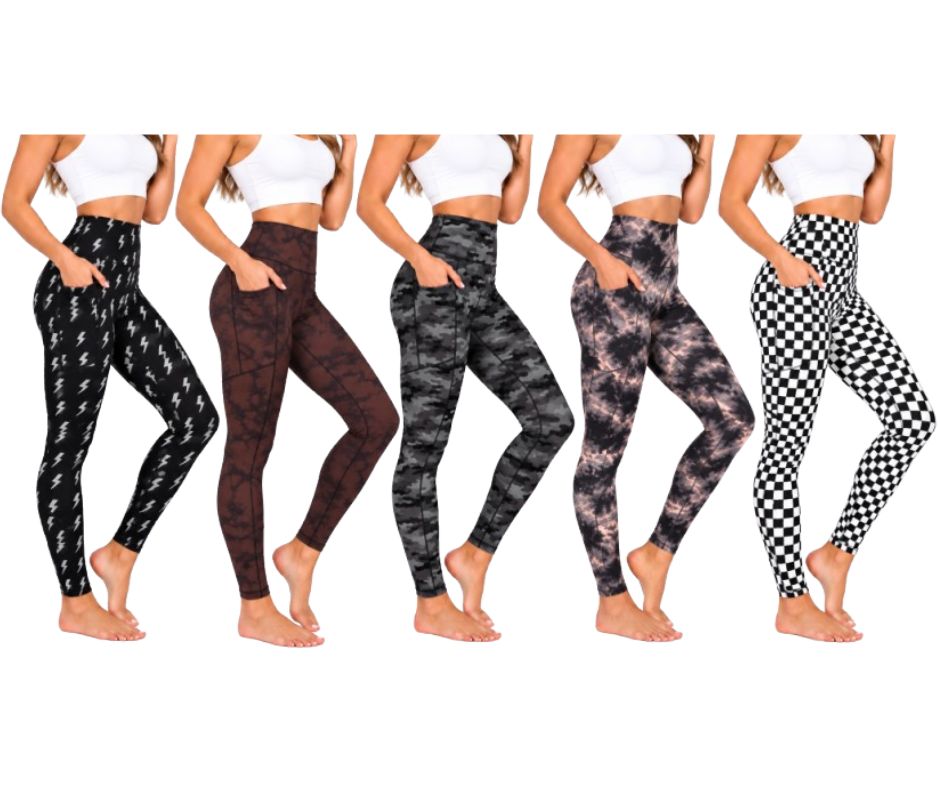 (5PK) Women's Leggings W/ Pockets - Gallery 7