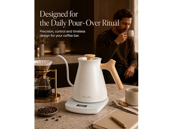 Harriet White Gooseneck Electric Kettle