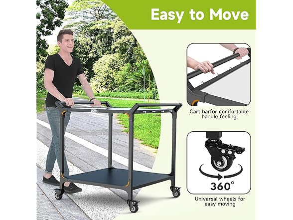 NUUK 32in Stainless Steel Grill Cart Black