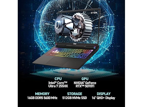 MSI Vector 16 HX AI 16” 144Hz FHD+ Gaming Laptop