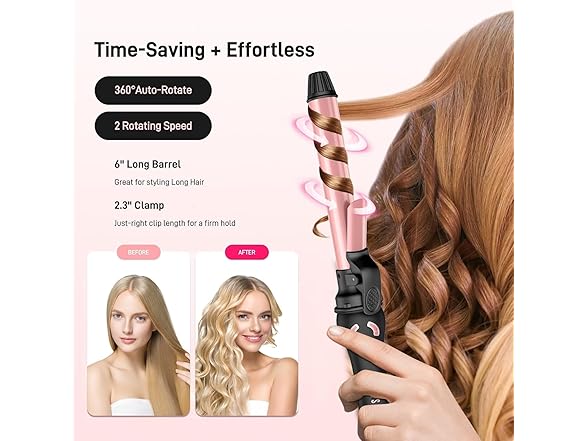 HITTIONA Rotating Curling Iron - 1 Inch