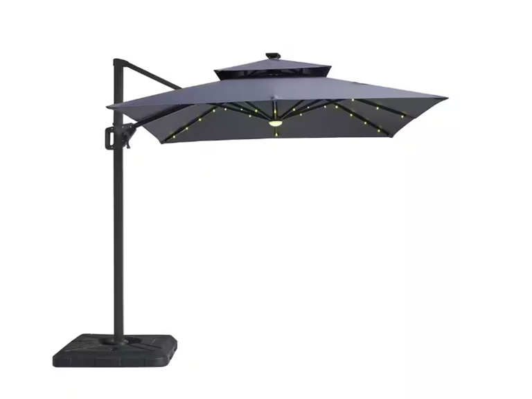 Parrot Uncle LA-A030GY+BASE Large Outdoor Patio Umbrella w