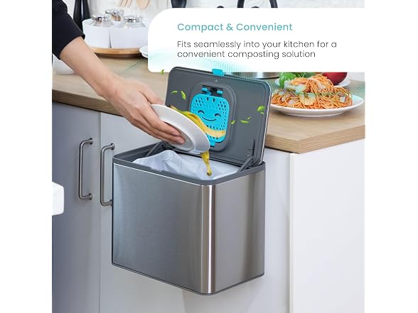 Home Zone Living Kitchen Compost Bin with Attac
