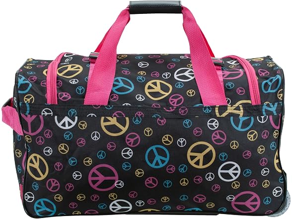 Rockland 22" Polyester Rolling Duffel Bag, Peace