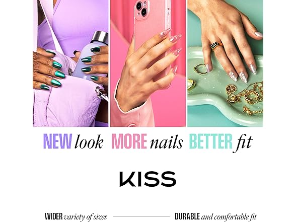 Kiss Glam Press On Nails White Almond