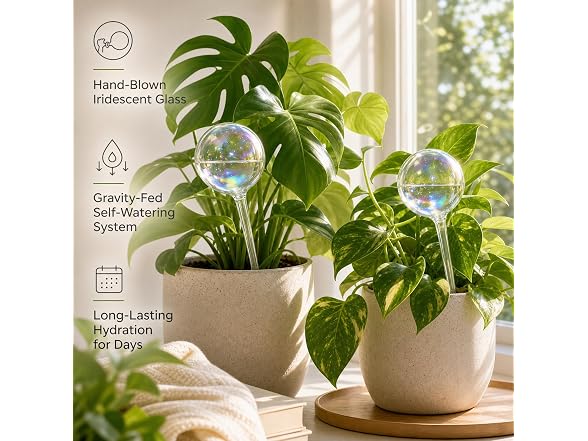 szoszo GAR-23 2-Pack Glass Self Watering Globes