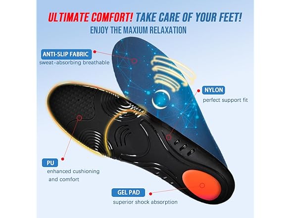 AOBEKOS Plantar Fasciitis Insoles