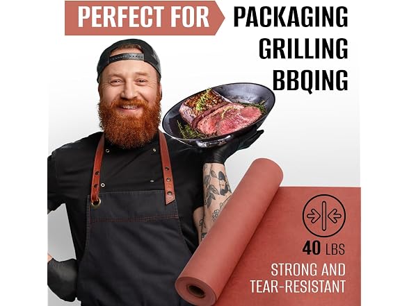Paclord 12" x 100' Made in USA Pink Butcher Paper Roll