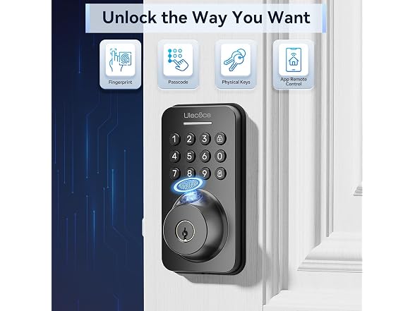 Ulecoce Keyless Entry Door Lock Black