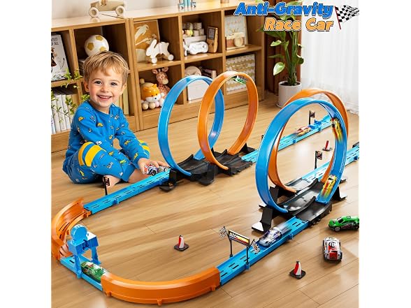 Race Track Set 4 Cars 4 Loops 35-Piece