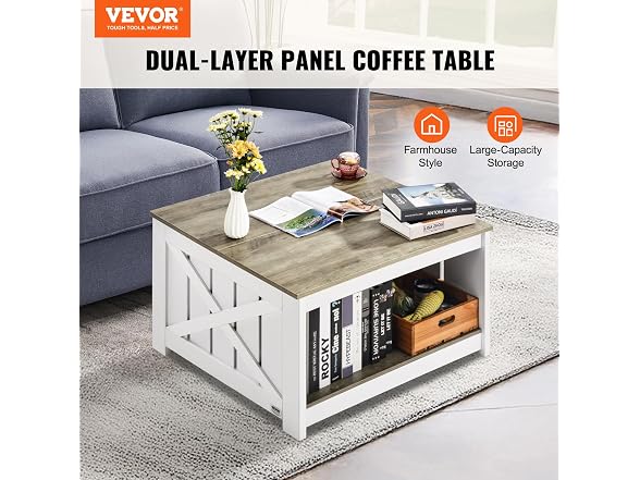 31.5" Square Farmhouse Coffee Table
