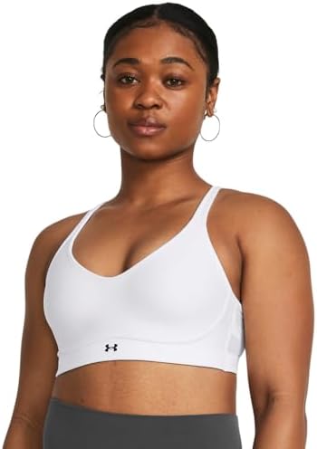 Under Armour Womens Infinity Low Impact Sports Bra, (100) White / / Black, X-Large D-DD