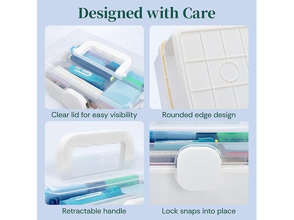 EVRY CO. 3 Pack 3-Layer Storage Box with Handle