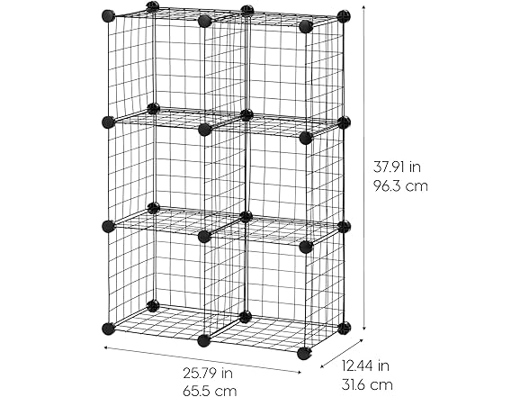 IRIS USA 6-Cube Modular Wire Cube Storage
