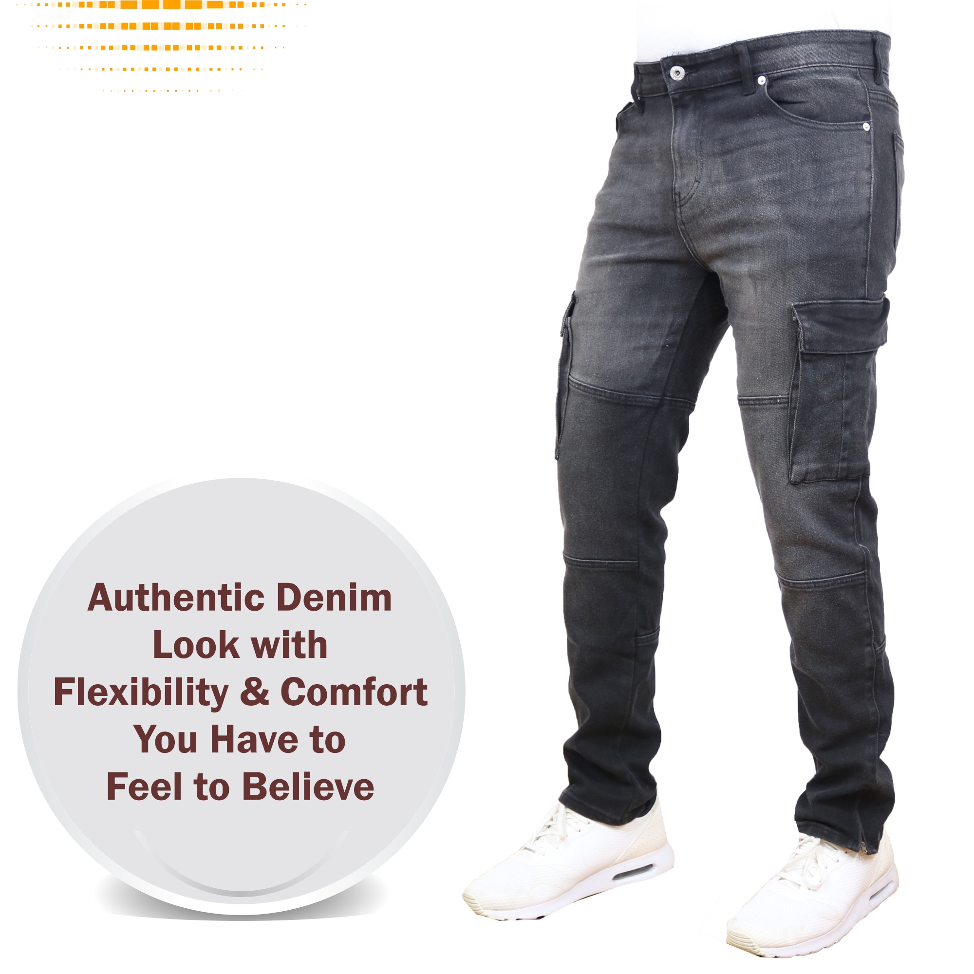 Men's Stretch Cargo Denim Jeans (30-42) - Gallery 26