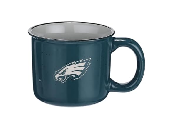 15oz Camping Mug with Logo, Philadelphia Eagles