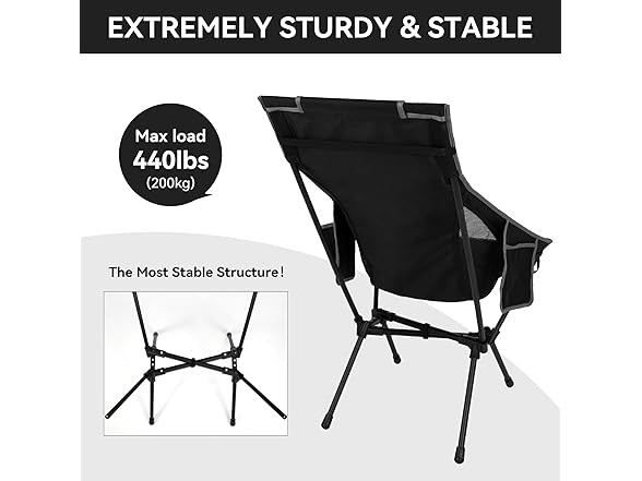 diwaite Portable High Back Camping Chair