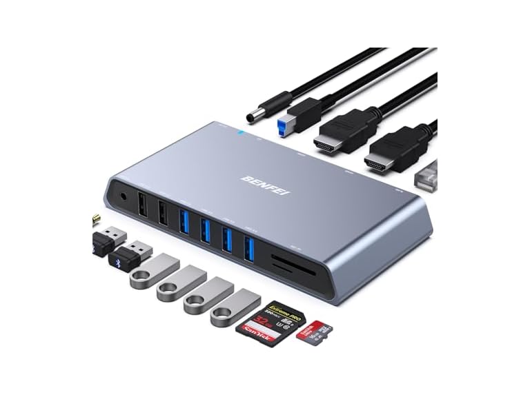 12-in-1 USB Docking Station with Dual HDMI