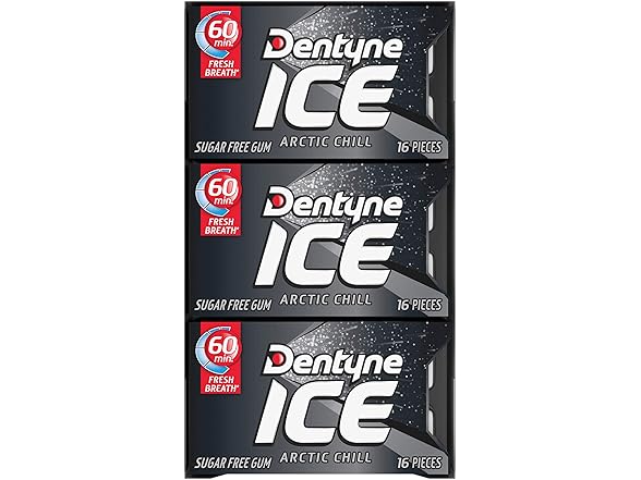 Dentyne Ice Arctic Chill Sugar Free Gum, 9 Packs of 16 Pieces (144 Total Pieces)