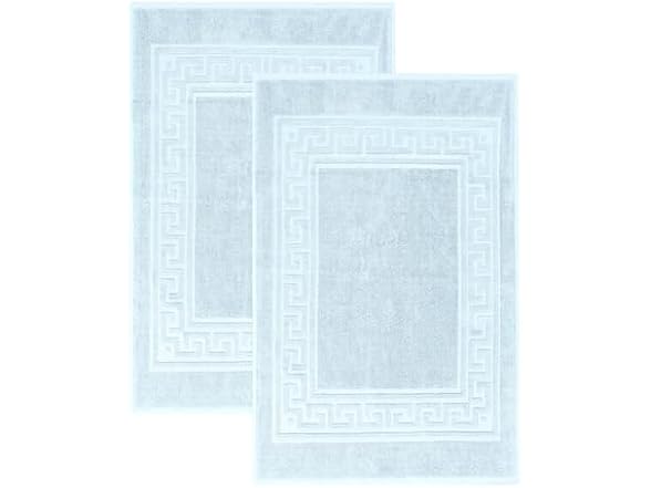 Superior Heavyweight Cotton Bath Mats, Set of 2, 22" x 35", Light Blue