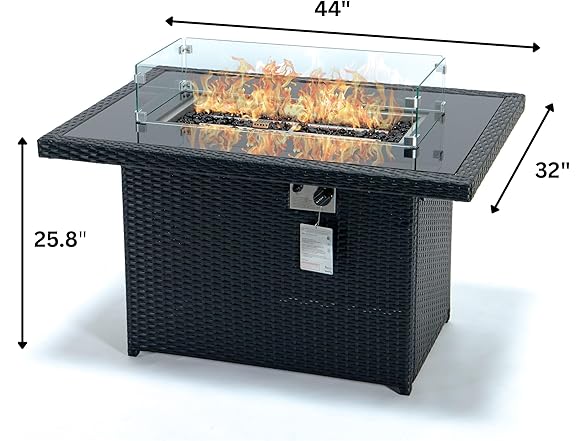 LeisureMod Mace Fire Pit Table