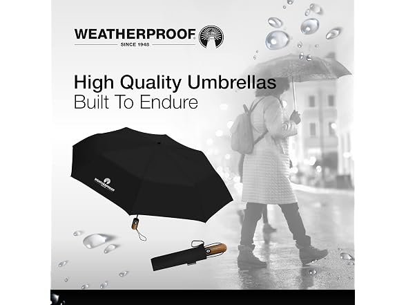 Weatherproof Deluxe Automatic Rain Umbrella