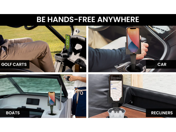 2 Pack Adjustable 2 In 1 Cup Holder Phone Mount