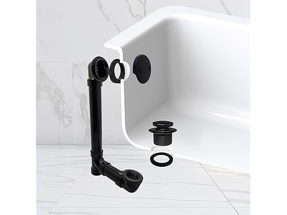 Westbrass D4931-4-62 1-1/2" x 12" Bath Waste & Overflow