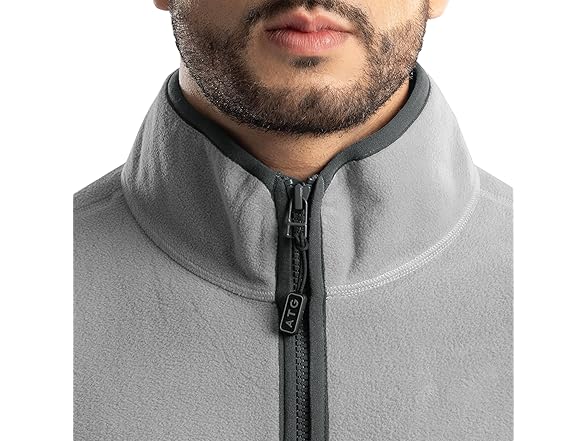 ATG Men Block Micro Fleece Mock Neck Jacket