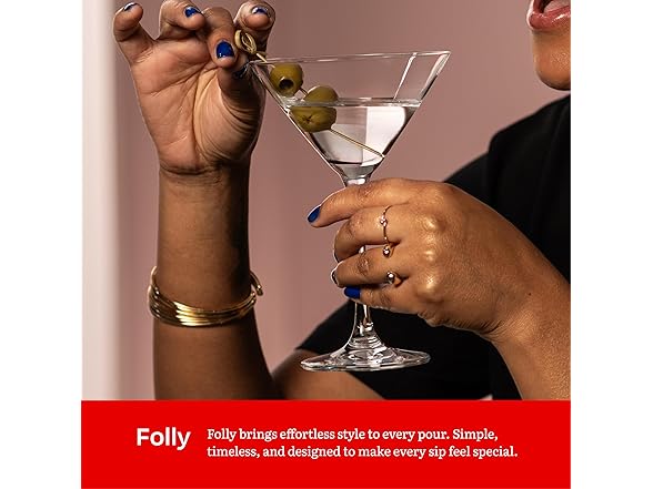 Eater x Zwiesel Fortessa Folly Crystal Glass, 6 Ounce Martini 6 CT