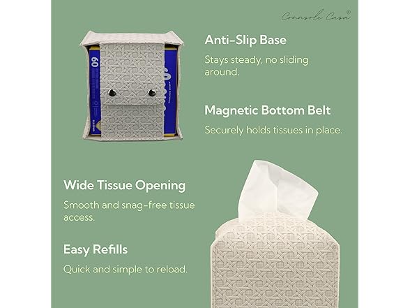 Premium PU Leather Tissue Box Holder