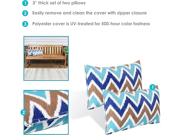 Sunnydaze Decorative Lumbar Pillows 2Pk