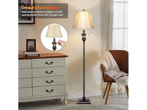 TOBUSA Traditional Floor Lamp