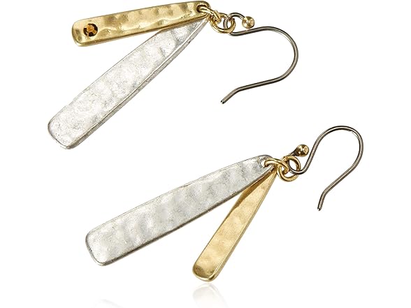 lucky brand two tone double layer earrings