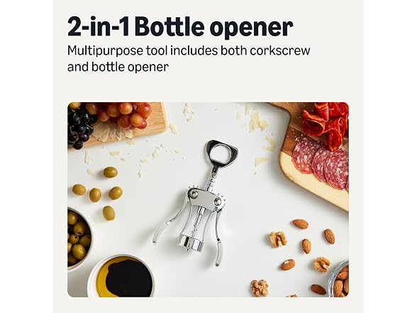 Amazon Basics 2-in-1 Corkscrew and Bottle Opener