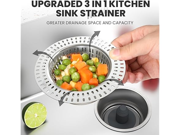 Tecfino Sink Strainer/Stopper Silver