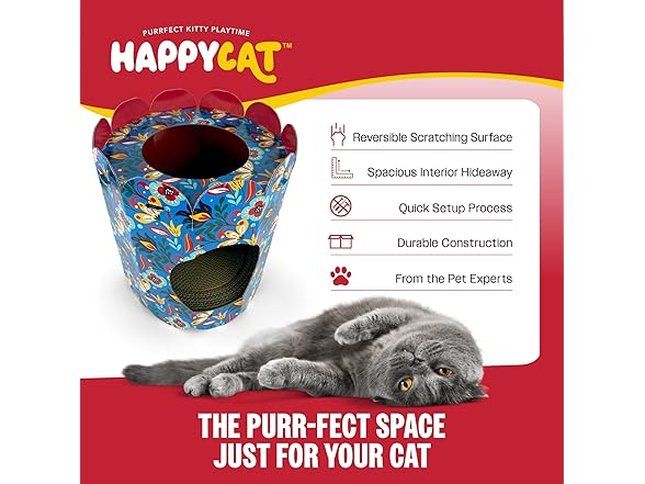 HappyCat Modern Reversible Cat Scratcher House