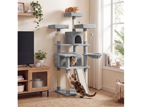 DORTALA Multi-Level Cat Tree, 65" Tall Cat Tower