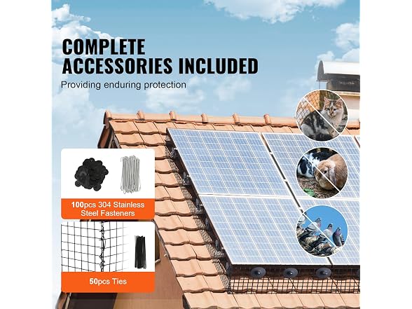 6 inch x 100ft Solar Panel Bird Guard, Critter