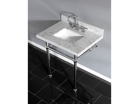 Kingston Brass Top, Carrara Marble White/Polished Chrome
