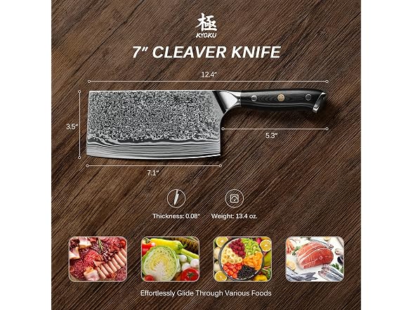 KYOKU Vegetable Cleaver Knife - 7"
