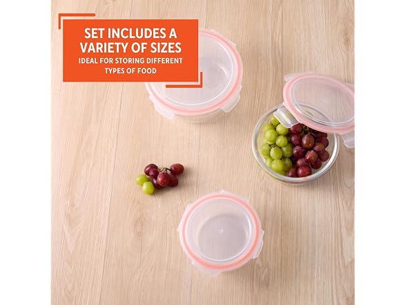 IMUSA 6 Piece Set Glass Round Food Container