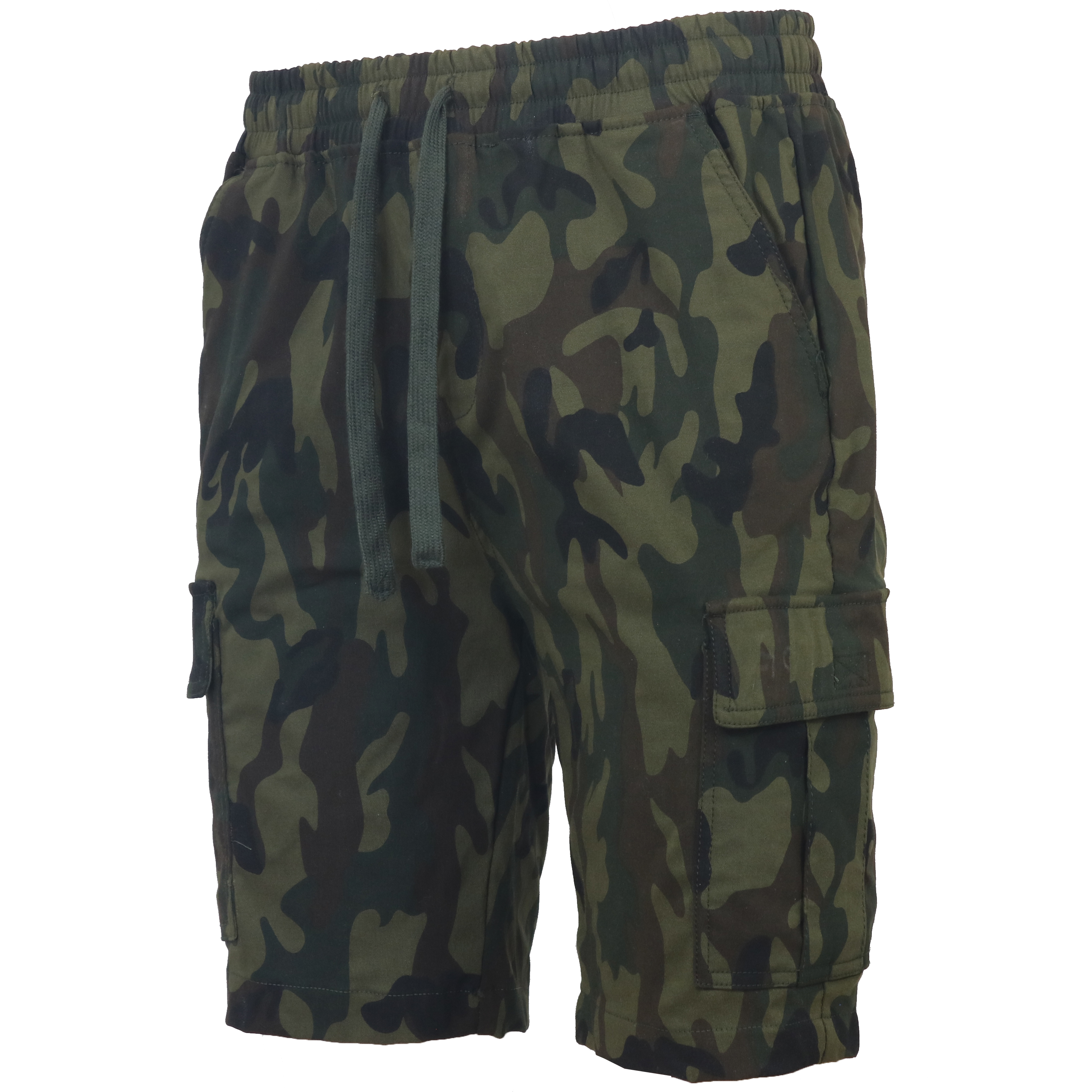 Mens Super Stretch Pull-On Cargo Shorts - Gallery 56