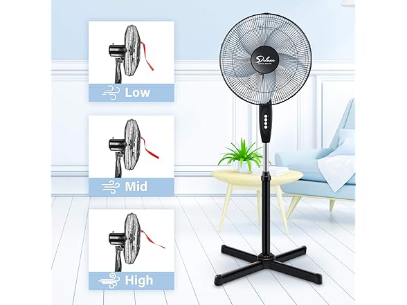 Simple Deluxe Oscillating 16'' Stand Fan