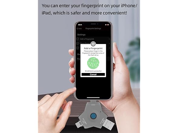 ZOIOT Fingerprint encryption Flash Drive 64GB