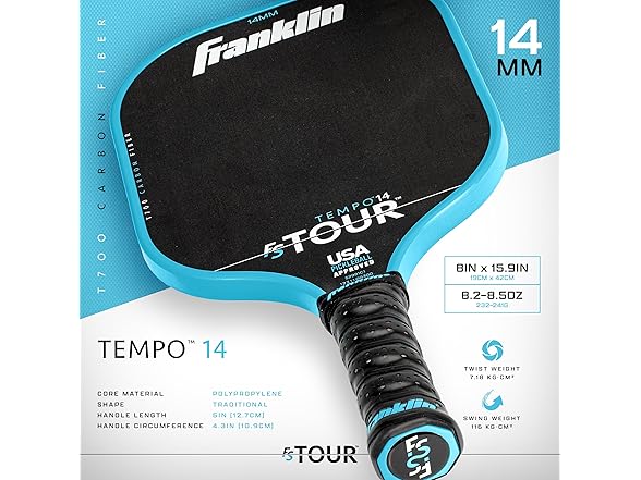 Franklin Pickleball Paddle Set Tempo 14mm