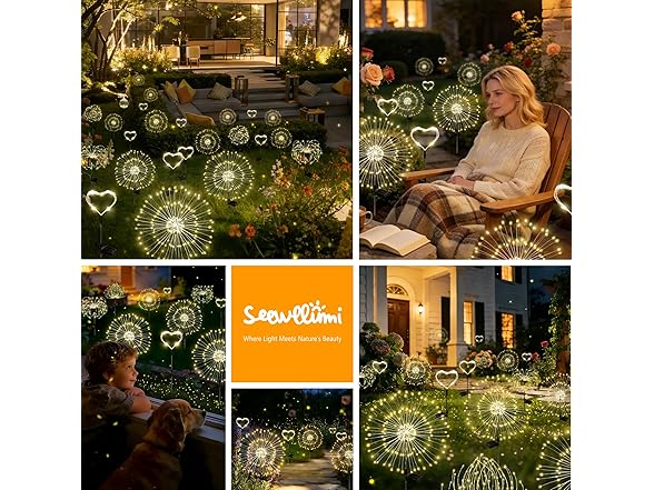 SEEWELUMI Solar Garden Outdoor Lights