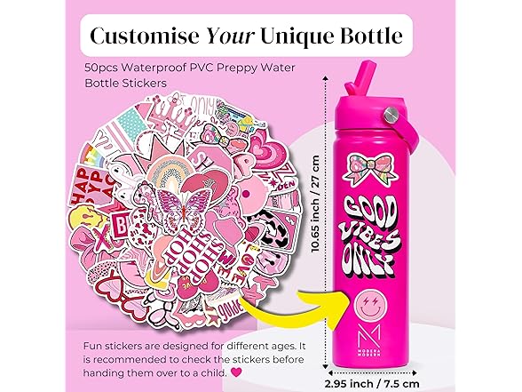 MODERN Cute 22 oz Preppy Water Bottle